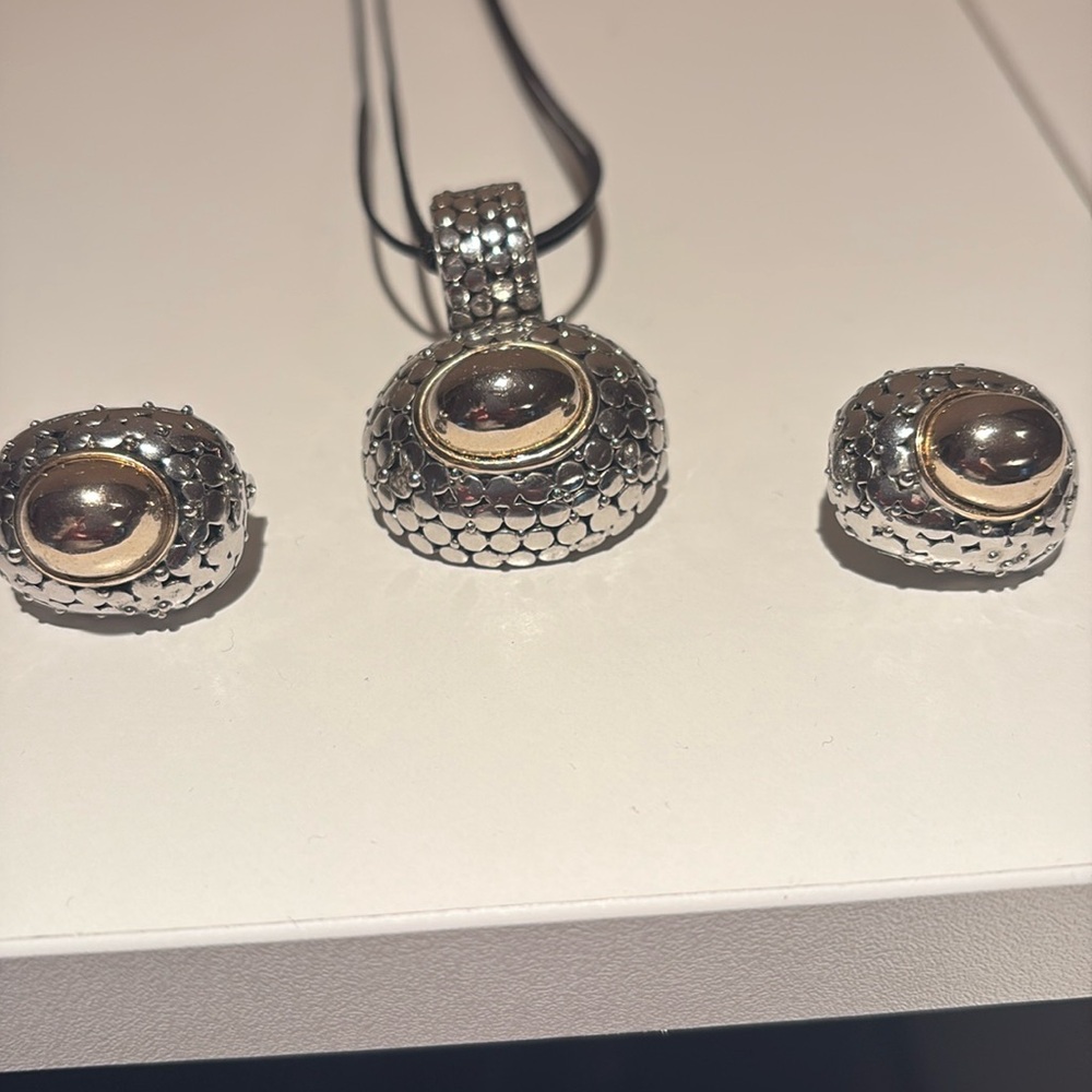 Judith Jacks vintage earrings and pendant. Black cord not included.